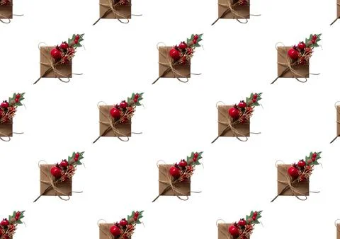 Christmas gift wrapping paper pattern Stock Illustration