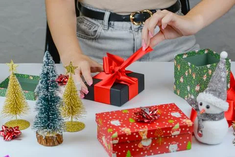 Christmas, gift wrapping Stock Photos