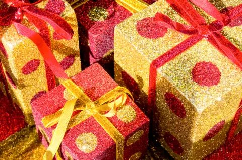 Christmas giftboxes Stock-Fotos