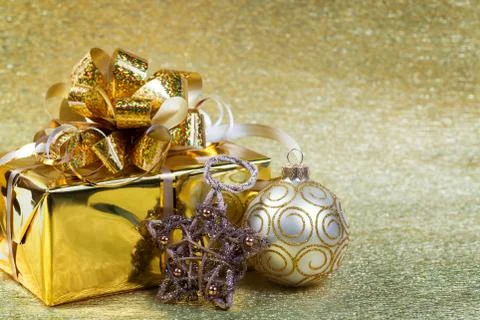 Christmas gifts and decorations Stock Photos