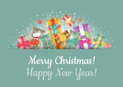 Christmas Gifts Background Horizontal Header Banner Stock Illustration