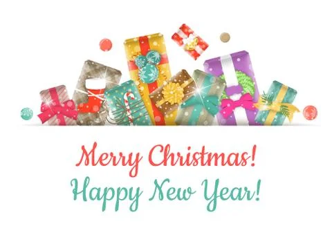 Christmas Gifts Background Horizontal Header Banner Illustrazione stock