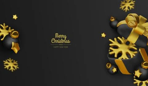 Christmas gifts box realistic 3d design. Xmas composition falling open pink gift Stock Illustration