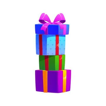 Christmas gifts boxes stack cartoon decoration Stock Illustration