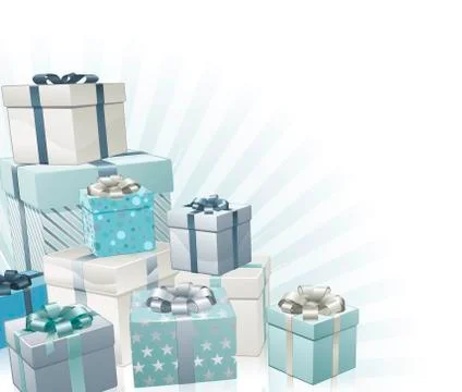 Christmas gifts corner element Stock Illustration