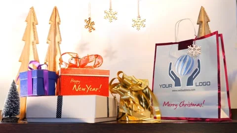 Christmas Gifts Logo After Effects stock