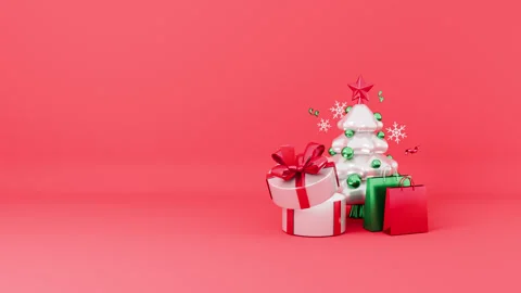 Christmas gifts loop animation. Xmas Eve and New Year celebration, holidays 動画素材 287390901
