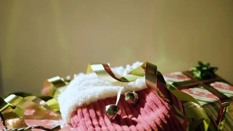 Christmas gifts on a table Stock Footage 95644986