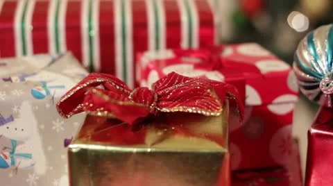 Christmas Gifts under the Tree Stock Footage 9355294