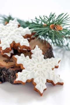 Christmas ginger biscuits. Stock Photos