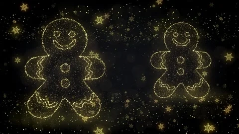Christmas Ginger Bread Man Glitters Stock Footage 317910341