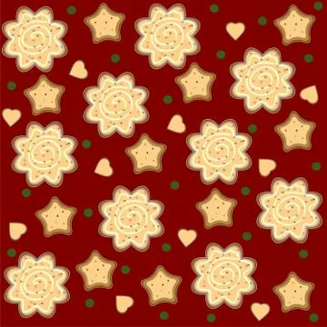 Christmas ginger seamless pattern vector Stock Illustration