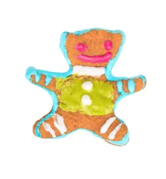 Christmas gingerbread bear Stock Photos