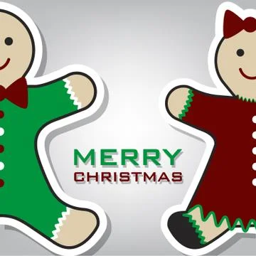 Christmas gingerbread card, vector Stock Illustration