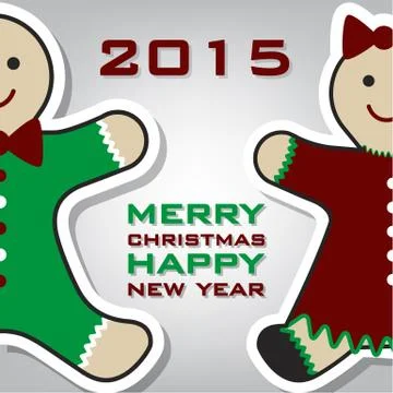Christmas gingerbread card, vector Stock Illustration