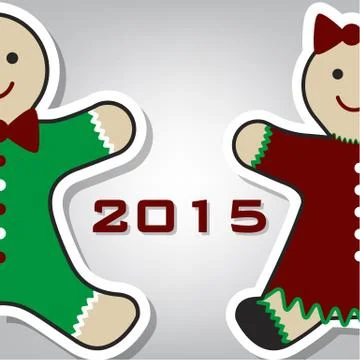 Christmas gingerbread card, vector Stock Illustration