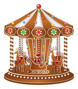 Christmas gingerbread carousel Stock Illustration