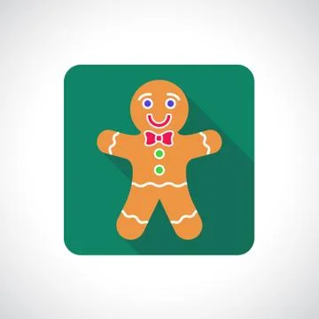Christmas Gingerbread Cookie icon Stock Illustration