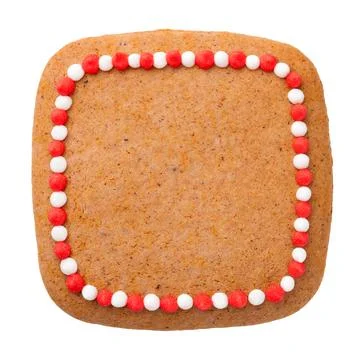 Christmas Gingerbread Cookie In Shape Of Square Stock Photos