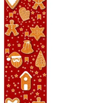Christmas gingerbread cookies making a rectangular frame. Vector illustration Stock Illustration