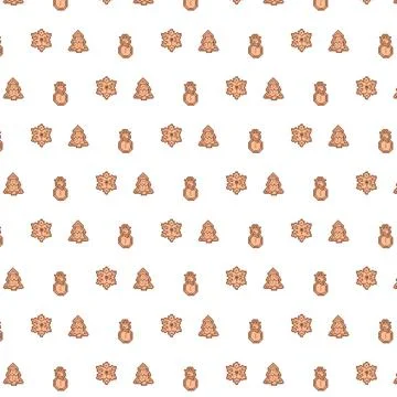 Christmas gingerbread cookies pattern design イラスト素材