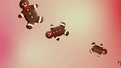 Christmas gingerbread on a gradient color background. 4K animation UHD footage. Stock Footage 166356264