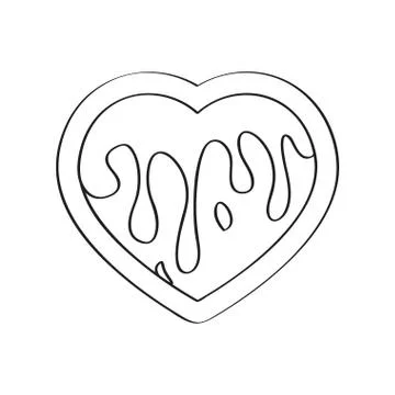 Christmas gingerbread with a heart shape Stock Illustration