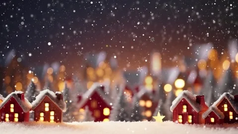 Christmas gingerbread house on the background of falling snowflakes Stock Footage 255530058