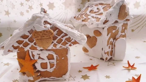Christmas gingerbread house with decor. Stock Footage 174725153