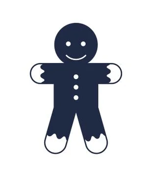 Christmas gingerbread man isolated vector icon Stock Illustration
