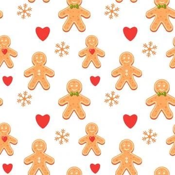 Christmas gingerbread man pattern Stock Illustration