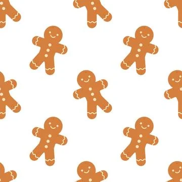 Christmas Gingerbread man seamless pattern Stock Illustration