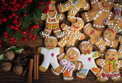 Christmas Gingerbread men Stock Photos