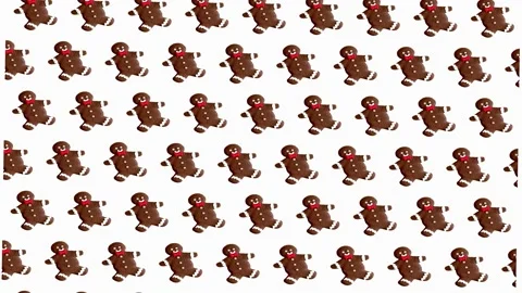 Christmas gingerbread pattern on white background Stock Footage 166356394
