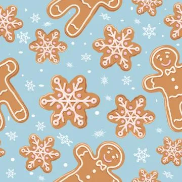 Christmas gingerbread seamless pattern. Illustrazione stock