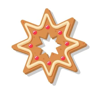 Christmas gingerbread snowflake Stock Illustration