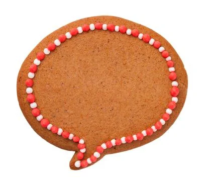 Christmas Gingerbread Speech Cloud Cookie Isolated Stock Photos