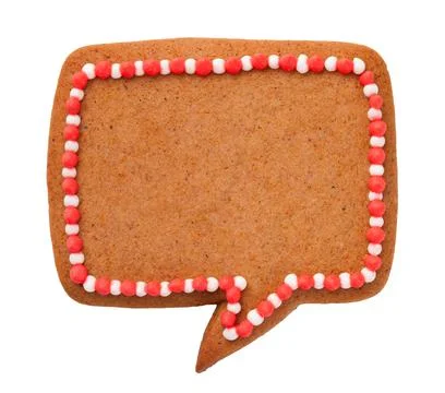 Christmas Gingerbread Speech Cloud Cookie Isolated Stock Photos