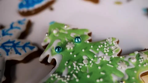 Christmas gingerbread on the table Stock-Footage 254537060