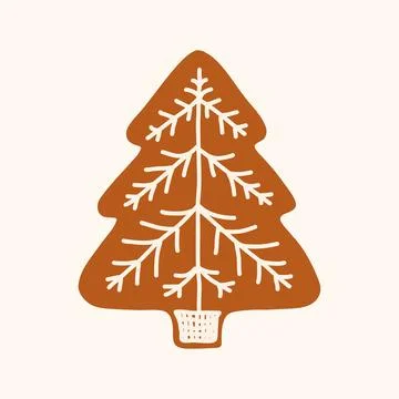 Christmas Gingerbread Tree Cookie illustration Stock Illustration