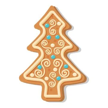 Christmas gingerbread tree. Illustrazione stock