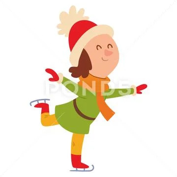 Christmas girl playing winter games Stock Illustration