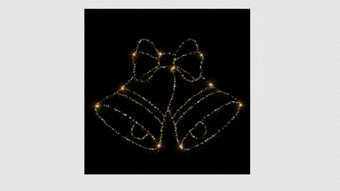 Christmas glitter bell design element decoration glittering Ornament neon c.. Stock Footage 283263698