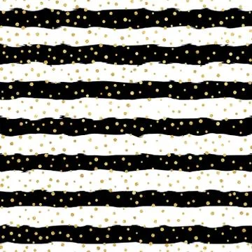 Christmas glitter seamless pattern background. Gold polka dot, foil confetti on Stock Illustration