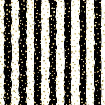 Christmas glitter seamless pattern background. Gold polka dot, foil confetti on Illustrazione stock