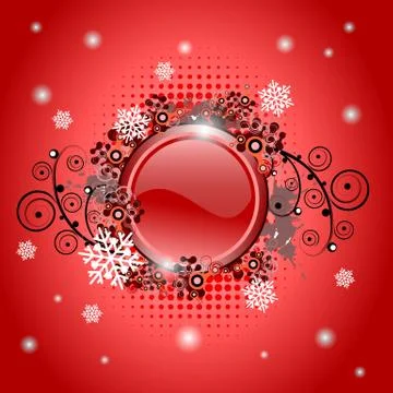 Christmas glossy button Stock Illustration