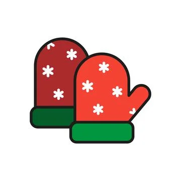 Christmas gloves icon vector basic design simple and modern 스톡 일러스트