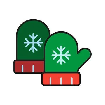 Christmas gloves icon vector basic design simple and modern Stockillustratie