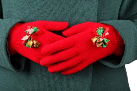 Christmas gloves Stock Photos