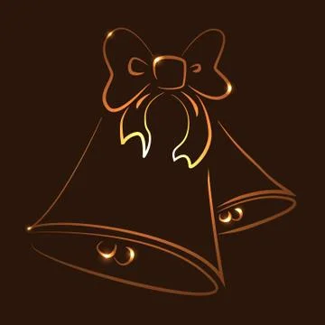 Christmas glowing bells Stock Illustration